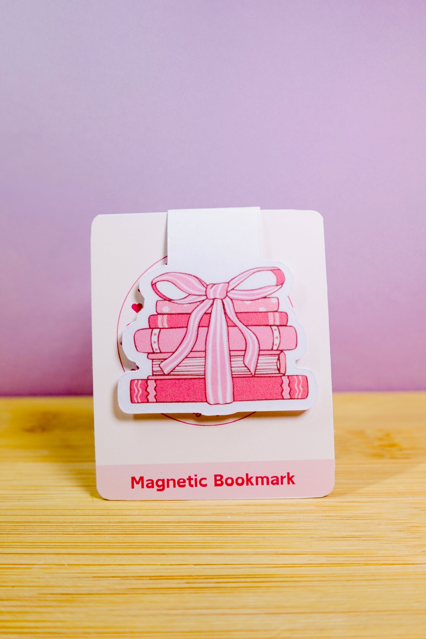 Pink Books Magnetic Bookmark
